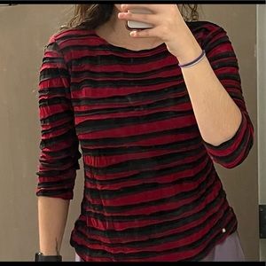 Red and black Cut Loose top